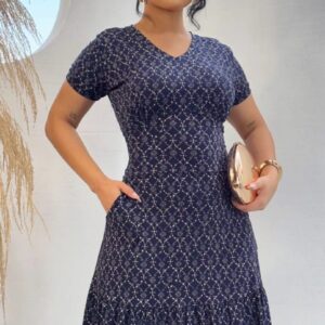 Vestido Feminino Midi em Viscolycra com Babado – Conforto e Elegância