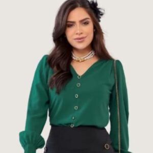 Blusa Patrícia em Crepe Ice Drop – Elegância e Conforto para Todas as Ocasiões