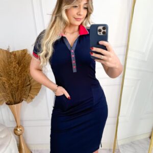 Vestido Polo Feminino em Malha Confort – Elegância Casual para o Dia a Dia